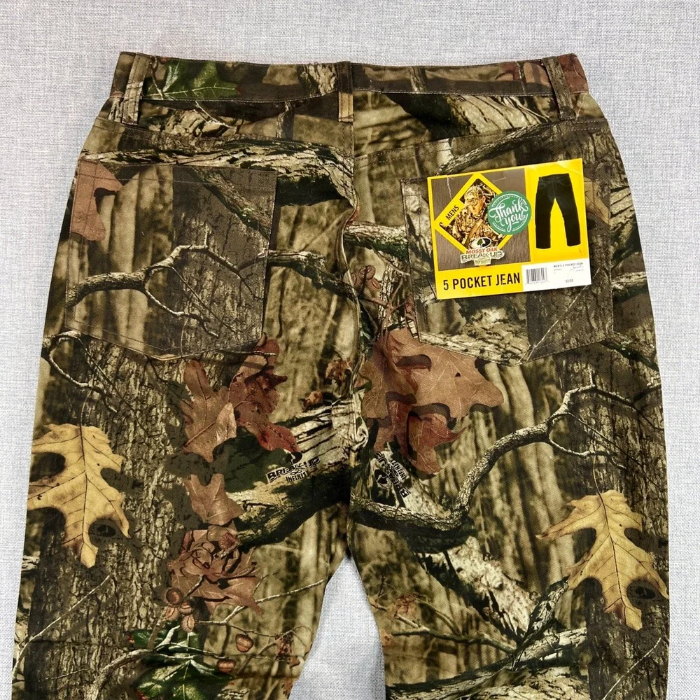 Mossy Oak Break-Up Camo 5 Pocket Jeans Men 32x30 Cotton Hunting NEW Lightweight‎